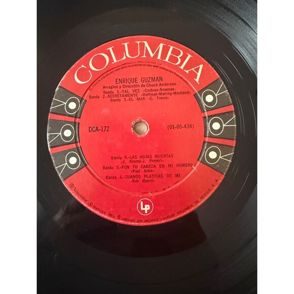 Enrique Guzman Orquesta De Chuck Anderson LP Columbia DCA 172 VG Import Mexico - Picture 7 of 7